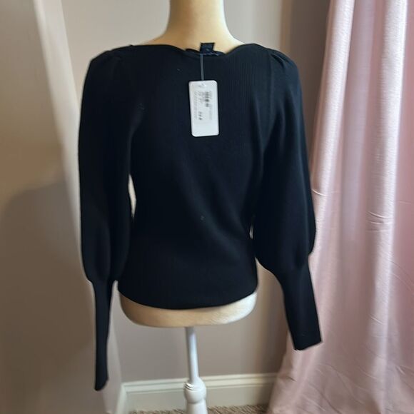 NWT French Connection Ribbed Balloon SleeveSweater (size medium) - Picture 5 of 5